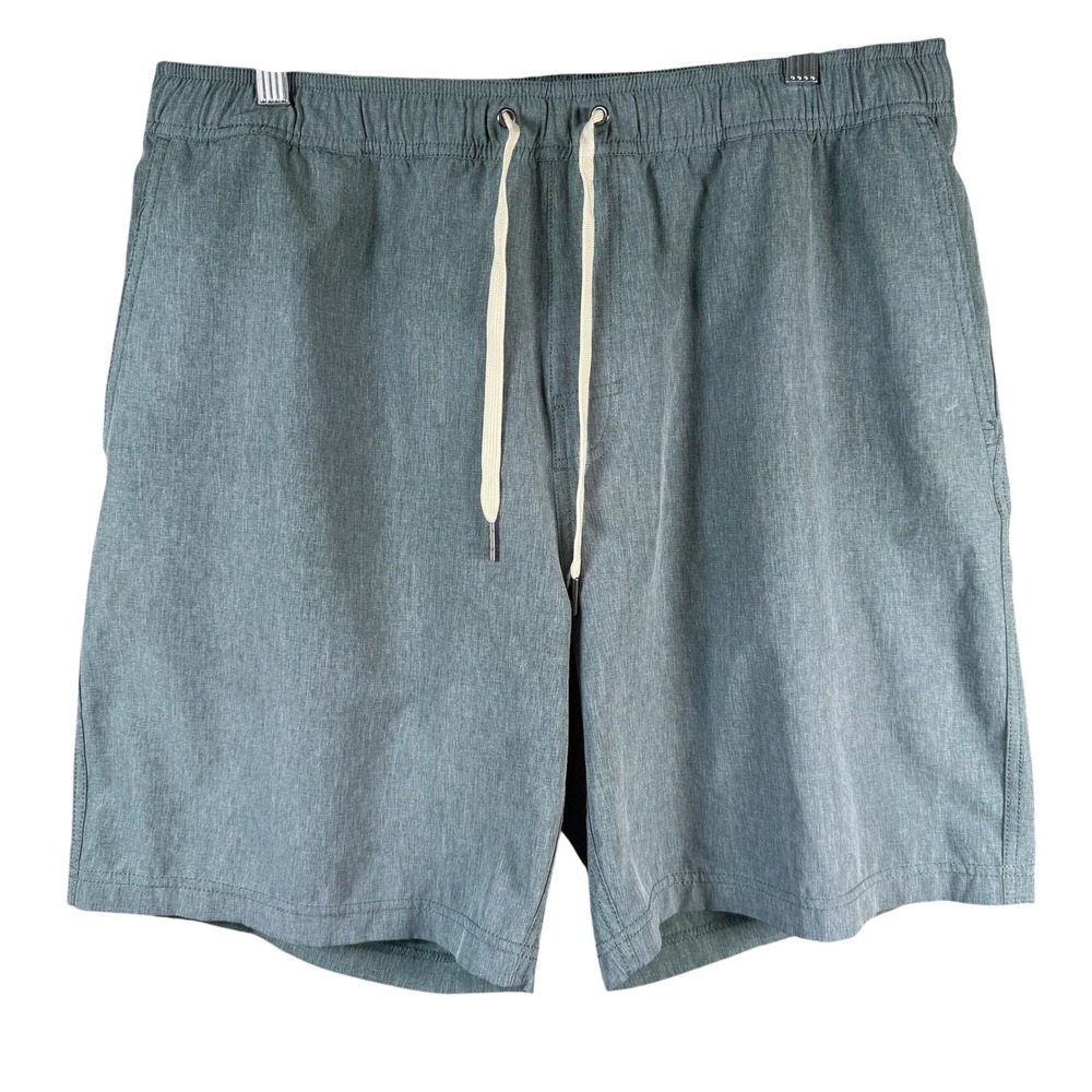 Fair Harbor The Anchor Swim Shorts Men XL Blue Heather Lined Board Shorts